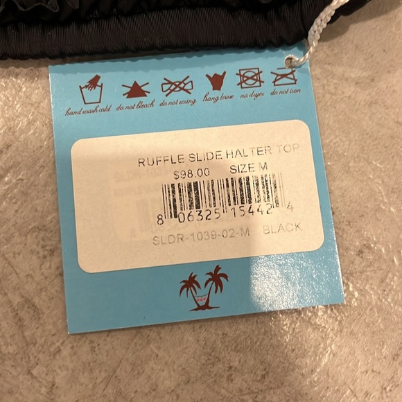 Letarte Ruffle Slide Halter Swim Top size medium - Picture 3 of 6